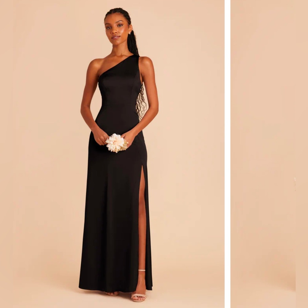 Birdy Grey Kira Matte Satin Black Bridesmaid Dress